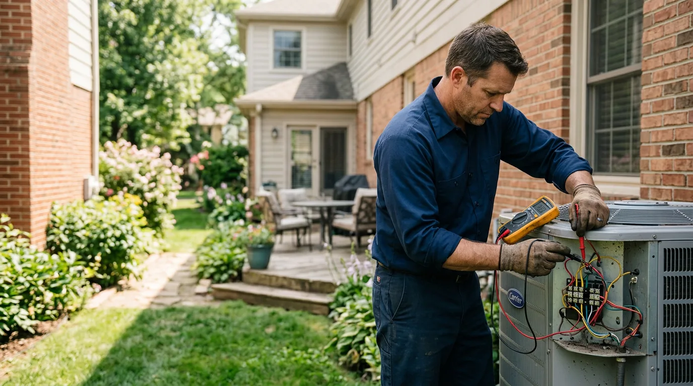 HVAC technician working near Lucien, OK